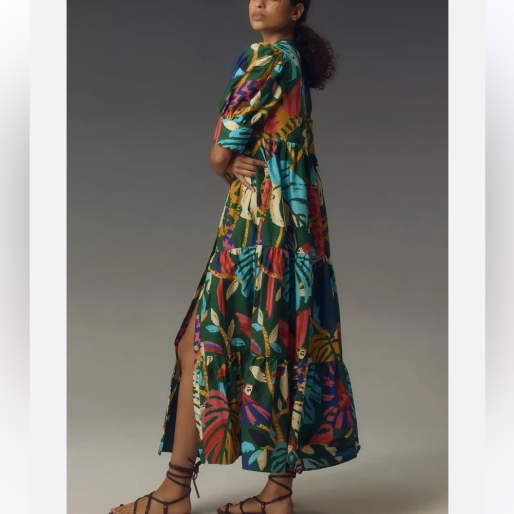 Farm Rio Anthropologie Tropical Print Maxi Dress - Picture 3 of 4